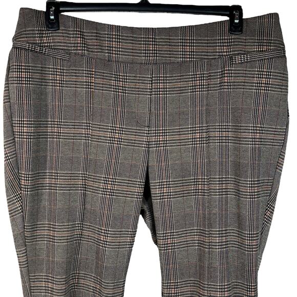 Lane Bryant SZ 24 Ponte Pants Straight Leg Glen Plaid Stretch Pull-On Pockets - Picture 2 of 9